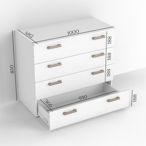 Комод на 4 ящика ТКБ-361.4 кашемир foto 2