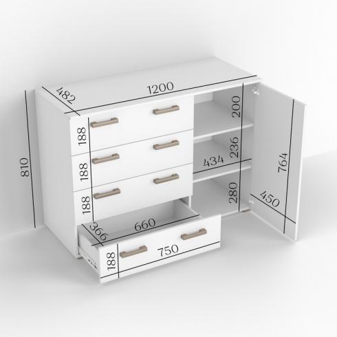 Комод ТКБ-365.4 белый foto 2
