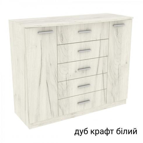 Комод Диана №5 ДСП (1200 х 450 х 1000) дуб крафт белый
