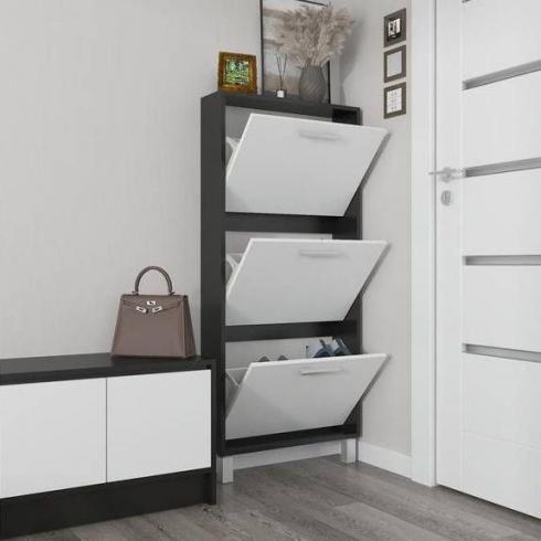 Тумба для обуви А-160 чорный+белый foto 2