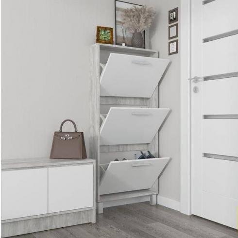 Тумба для обуви А-160 бетон+белый foto 2