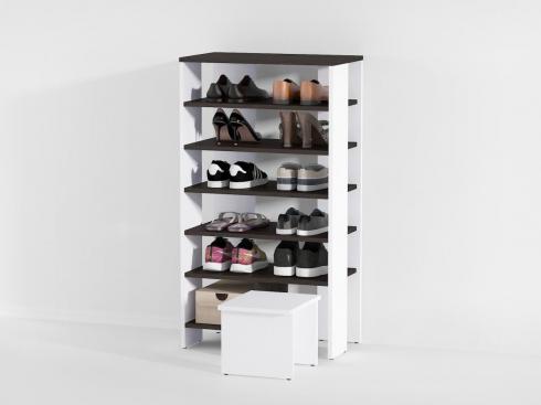 Стеллаж под обувь А 79 белый+венге