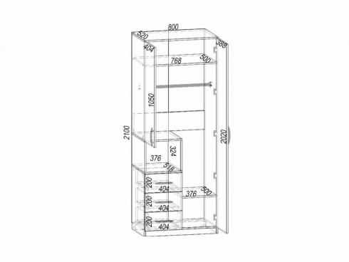 Шкаф для одежды Tetris Т-1 Венге Магия 800/520/2100 foto 4