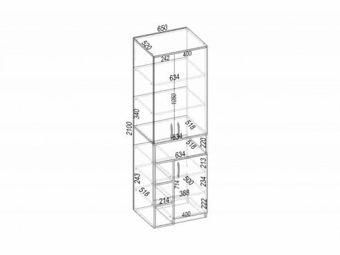 Шкаф для одежды Tetris Т-2, Антрацит, 650/520/2100 foto 5