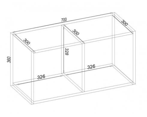 Полка навесная К-15, Самоа Димчастий, 700/300/360 foto 2