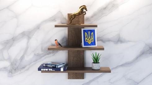 Полка навесная П-1, Дуб Сонома Трюфель, 500/140/500