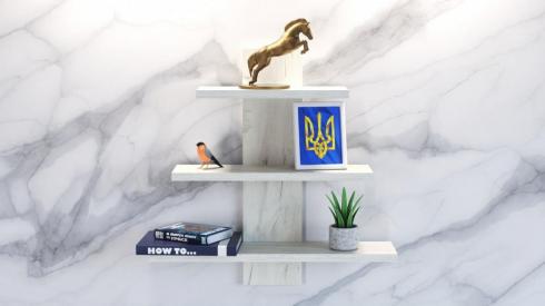 Полка навесная П-1, Дуб Крафт Білий, 500/140/500