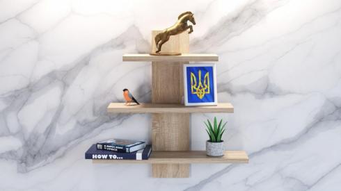 Полка навесная П-1, Дуб Сонома, 500/140/500