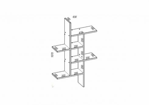 Полка навесная ПН-7, Дуб Аппалачи, 630/180/1070 foto 2