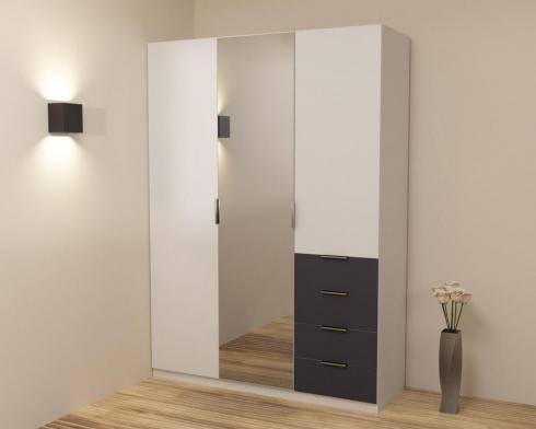Шкаф Кристалл 2, Белый/Антрацит, 1500х520х2100