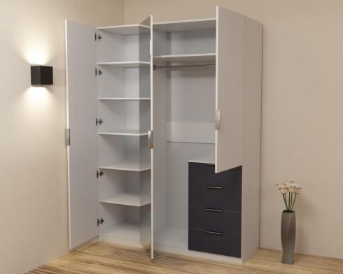 Шкаф Кристалл 2, Белый/Антрацит, 1500х520х2100 foto 2