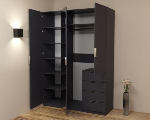 Шкаф Кристалл 2, Антрацит, 1500х520х2100 foto 2