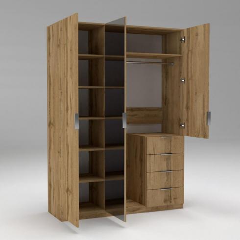 Шкаф Кристалл 2, Дуб Аппалачи, 1500х520х2100 foto 2