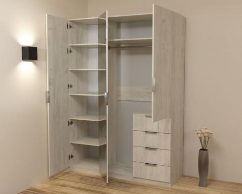 Шкаф Кристалл 2, Дуб Крафт Білий, 1500х520х2100 foto 2