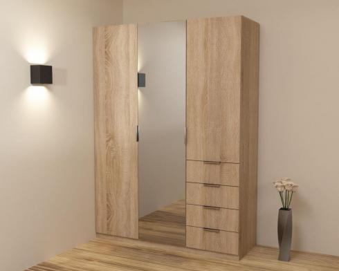 Шкаф Кристалл 2, Дуб Сонома, 1500х520х2100