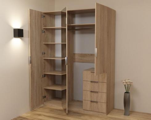 Шкаф Кристалл 2, Дуб Сонома, 1500х520х2100 foto 2