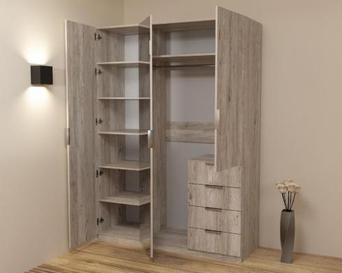 Шкаф Кристалл 2, Самоа Димчастий, 1500х520х2100 foto 2