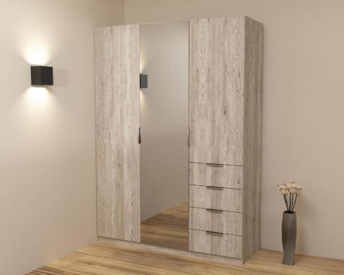 Шкаф Кристалл 2, Самоа Димчастий, 1500х520х2100