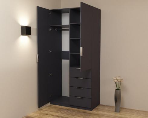 Шкаф Кристалл 1, Антрацит, 1000х520х2100 foto 2