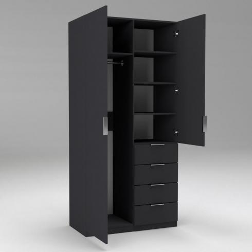 Шкаф Кристалл 1, Антрацит, 1000х520х2100 foto 3