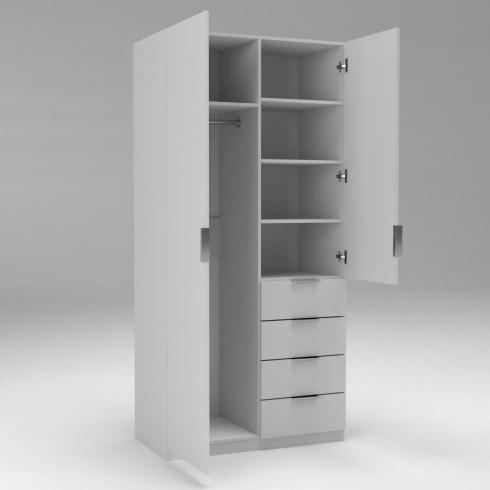 Шкаф Кристалл 1, Белый, 1000х520х2100 foto 3