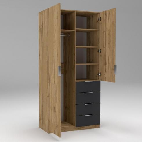 Шкаф Кристалл 1, Дуб Аппалачи/Антрацыт, 1000х520х2100 foto 4