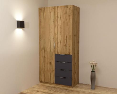 Шкаф Кристалл 1, Дуб Аппалачи/Антрацыт, 1000х520х2100