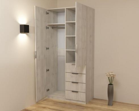 Шкаф Кристалл 1, Дуб Шамони Светлый, 1000х520х2100 foto 2