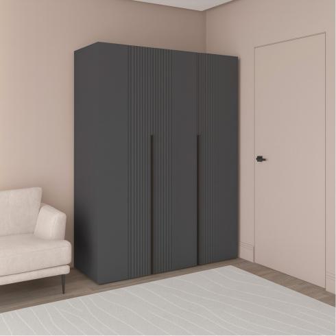 Шкаф трехдверный роспашной П-17 Антрацыт+Асфальт