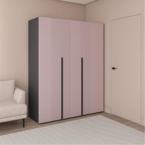 Шкаф трехдверный роспашной П-17 Антрацыт+Лавандовый