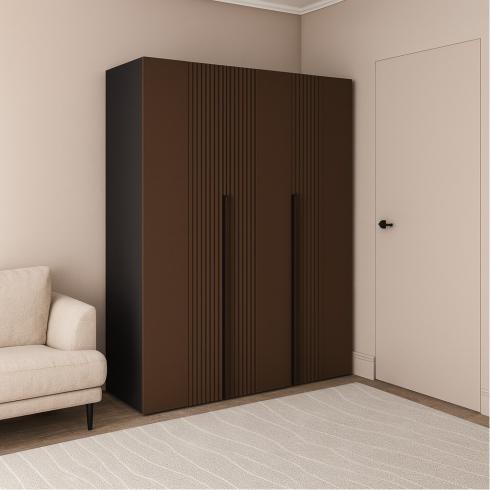 Шкаф трехдверный роспашной П-17 Антрацыт+Жареный Кофе