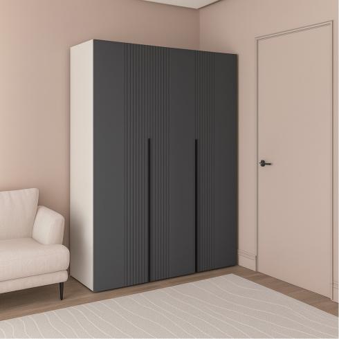 Шкаф трехдверный роспашной П-17 Кашемир+Асфальт