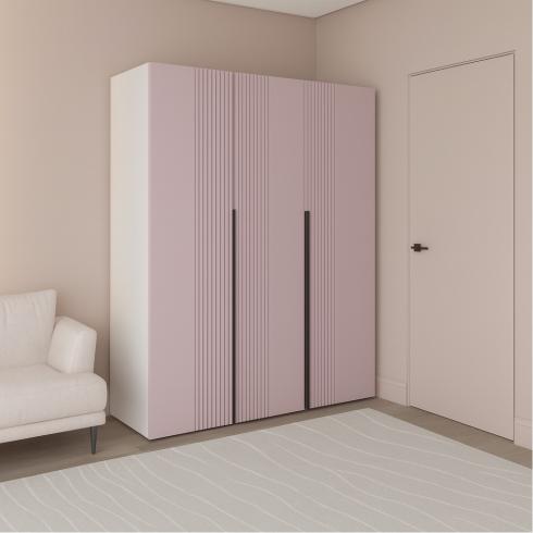 Шкаф трехдверный роспашной П-17 Кашемир+Лавандовый