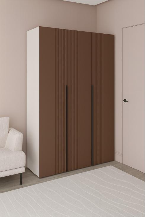 Шкаф трехдверный роспашной П-17 Кашемир+Жареный Кофе