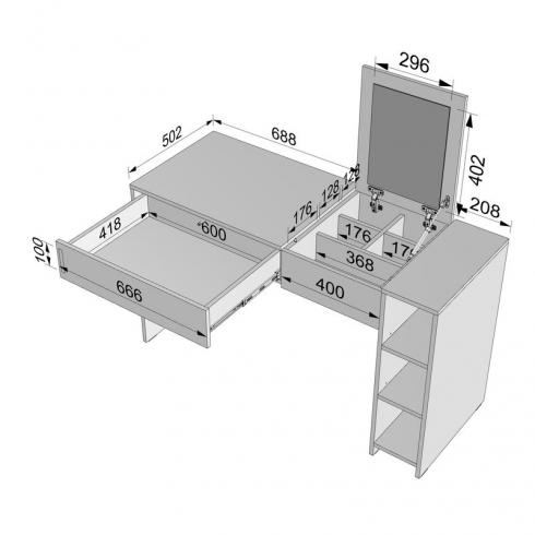 Туалетный стол А-111 Бетон foto 4