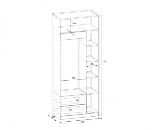 Прихожая ГКШ 1 840мм Дуб Аппалачи foto 2