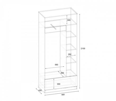 Прихожая ГКШ 5 900мм Дуб Конкордия foto 2