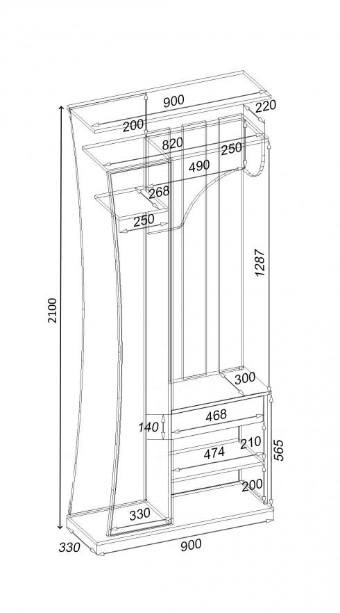 Прихожая SOLO 8 900мм Дуб Сонома foto 2