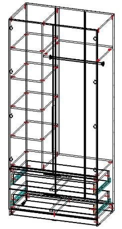 Шкаф роспашной трехдверный Элит Ш1600мм*Г520мм*В2400мм foto 2