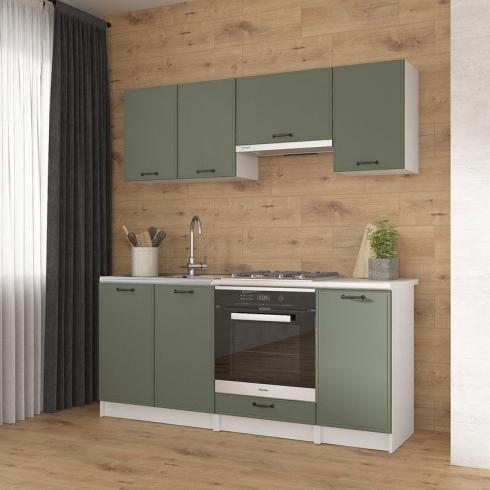 Кухня К-57 1,8м Белый+Камуфляж