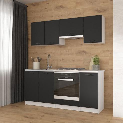 Кухня К-57 1,8м Белый+Чорный