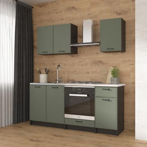 Кухня К-57 1,8м Чорный+Камуфляж