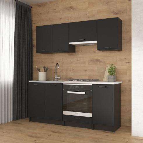 Кухня К-57 1,8м Чорный матовый