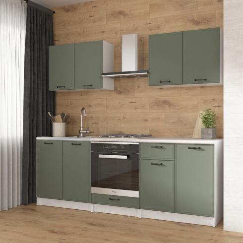 Кухня К-65 2.2м Белый+Камуфляж