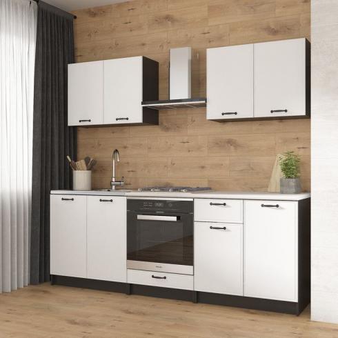 Кухня К-65 2.2м Чорный+Белый