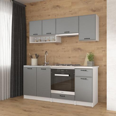 Кухня К-63 1,8м Белый +Асфальт