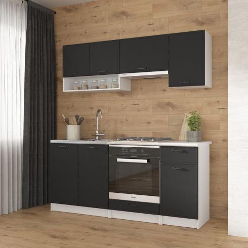 Кухня К-63 1.8м Белый+Чорный