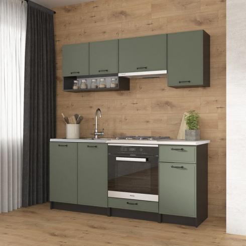 Кухня К-63 1,8м Чорный+Камуфляж