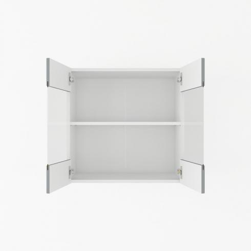 Шкаф навесной 600мм К-67 (витрина) Белый+Асфальт foto 2