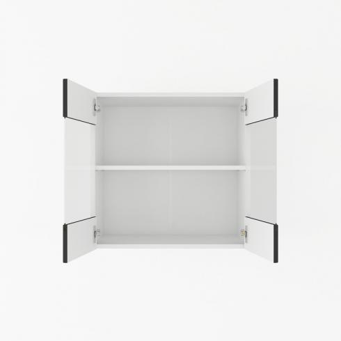 Шкаф навесной 600мм К-67 (витрина) Белый+Черный foto 2